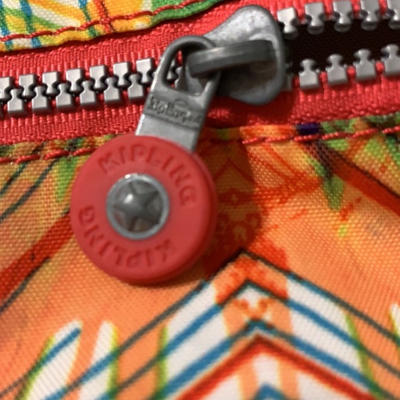 RARE! KIPLING Backpack Tropical Paint Spatter w the signature PLUSH MONKEY! - Picture 6 of 12